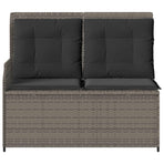 Garden Bench with Cushion Grey Poly rattan