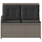 Garden Bench with Cushion Grey Poly rattan - Top-Down View