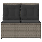 Garden Bench with Cushion Grey Poly rattan