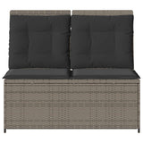 Garden Bench with Cushion Grey Poly rattan - Top-Down View