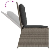 Garden Bench with Cushion Grey Poly rattan - Low Angle