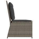 Garden Bench with Cushion Grey Poly rattan