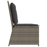 Garden Bench with Cushion Grey Poly rattan - 45-Degree Angle