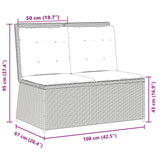 Garden Bench with Cushion Grey Poly rattan