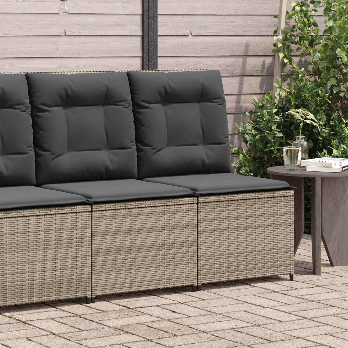 Garden Sofa Grey Poly Rattan