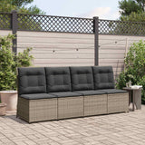 Garden Sofa Grey Poly Rattan
