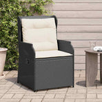 Garden Bench 2 pcs Black Poly Rattan