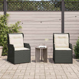 Garden Bench 2 pcs Black Poly Rattan
