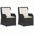 Garden Bench 2 pcs Black Poly Rattan
