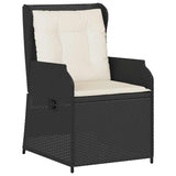 Garden Bench 2 pcs Black Poly Rattan - Top-Down View