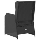 Garden Bench 2 pcs Black Poly Rattan - Close-Up Angle