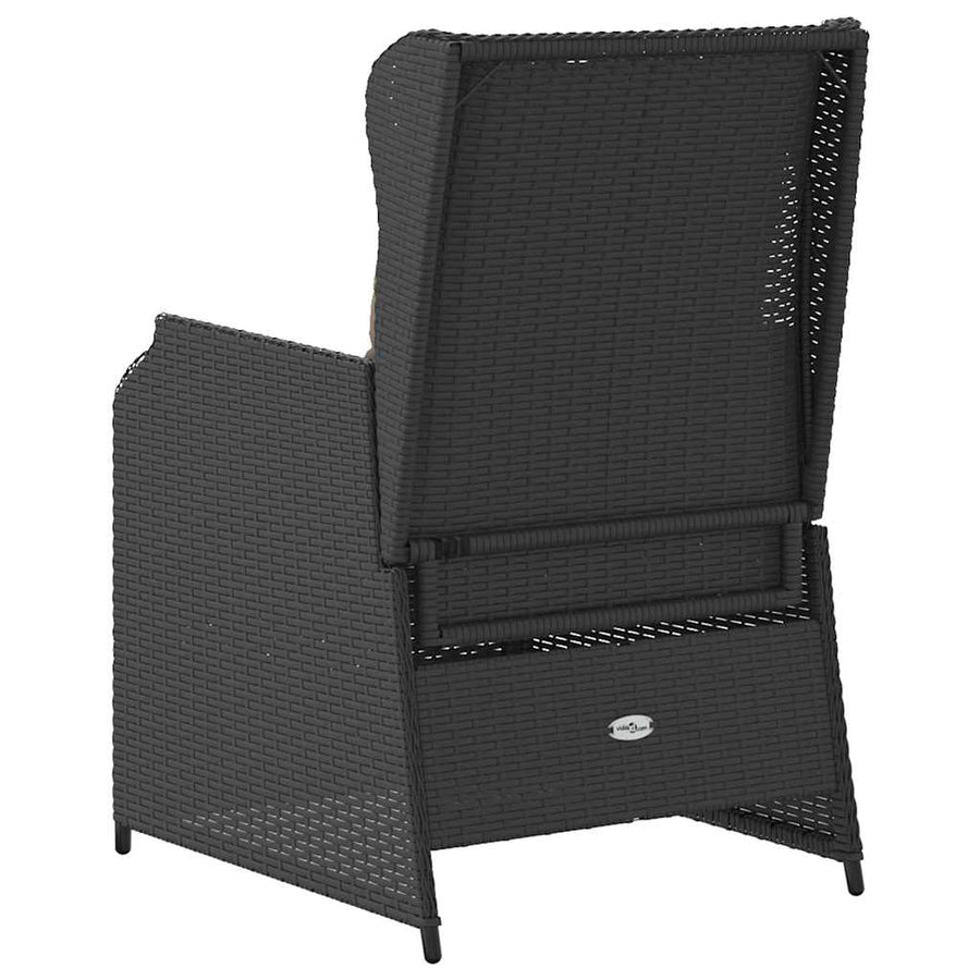 Garden Bench 2 pcs Black Poly Rattan