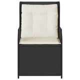 Garden Bench 2 pcs Black Poly Rattan