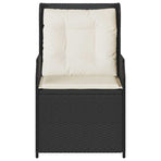 Garden Bench 2 pcs Black Poly Rattan