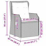 Garden Bench 2 pcs Black Poly Rattan - Extra Image