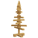Wooden Christmas Tree with Stand Brown 60 cm Solid pine wood - Front View