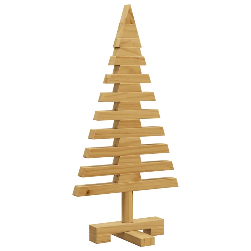Wooden Christmas Tree with Stand Brown 60 cm Solid pine wood