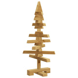 Wooden Christmas Tree with Stand Brown 60 cm Solid pine wood - Close-Up Angle