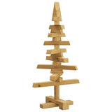 Wooden Christmas Tree with Stand Brown 60 cm Solid pine wood - Rear View