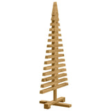 Wooden Christmas Tree with Stand Brown 90 cm Solid pine wood - Top-Down View