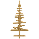 Wooden Christmas Tree with Stand Brown 90 cm Solid pine wood - Rear View