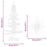 Wooden Christmas Tree with Stand Brown 90 cm Solid pine wood - Extra Image