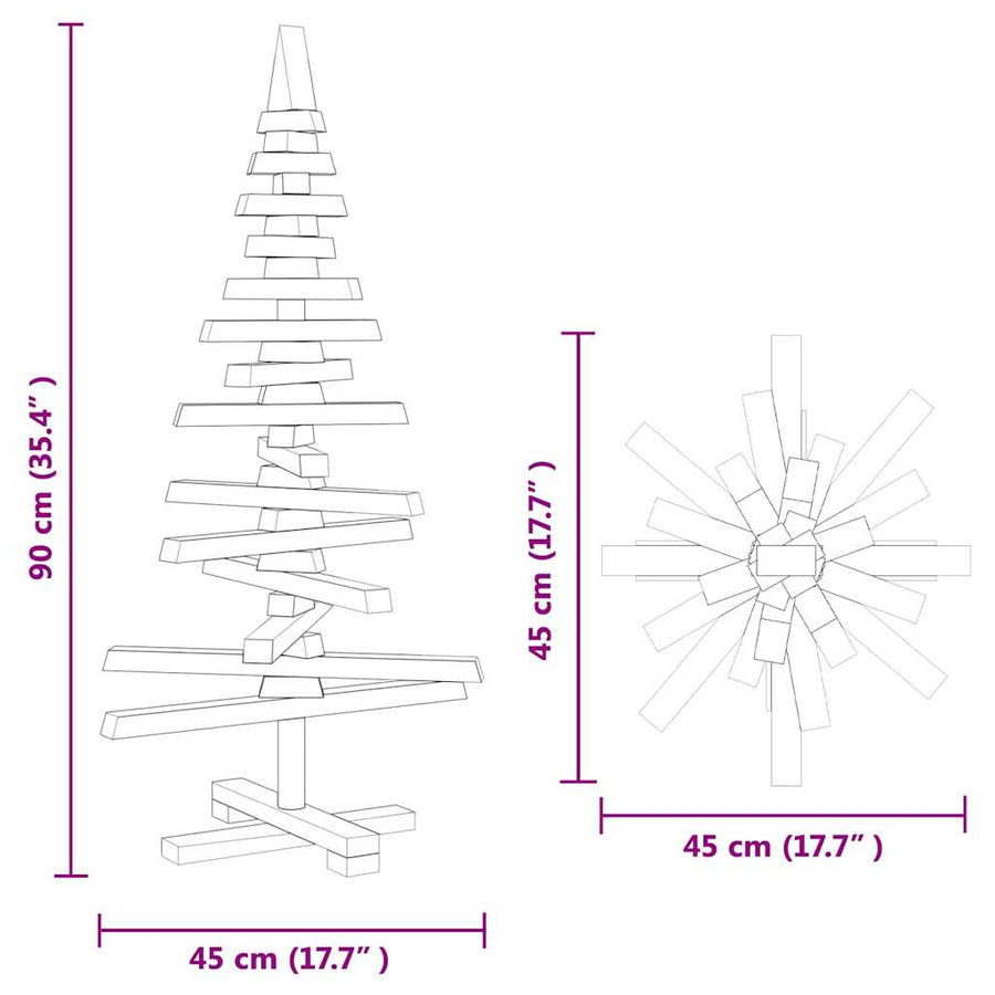 Wooden Christmas Tree KOTKA Solid Pine Wood