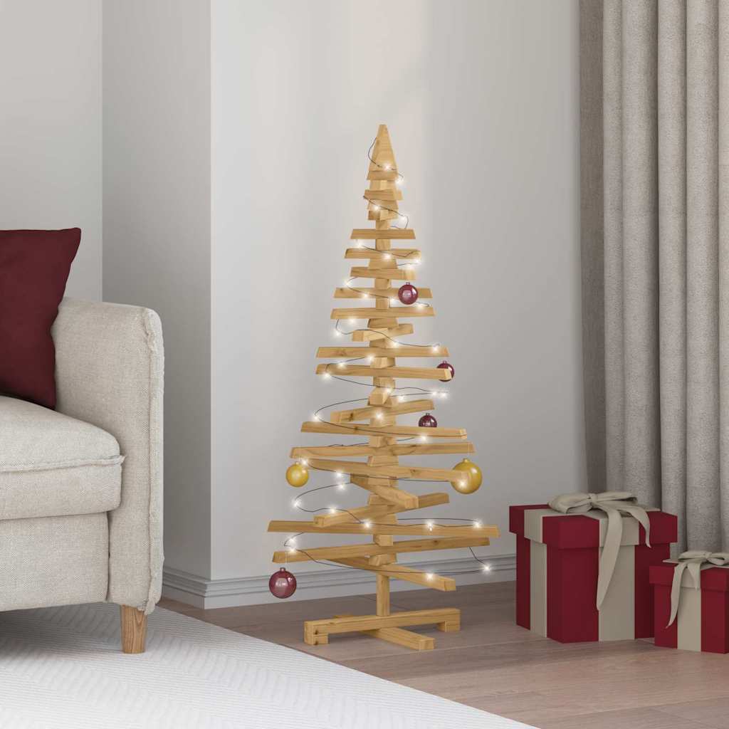 Wooden Christmas Tree with Stand Brown 120 cm Solid pine wood