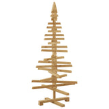 Wooden Christmas Tree with Stand Brown 120 cm Solid pine wood - Front View