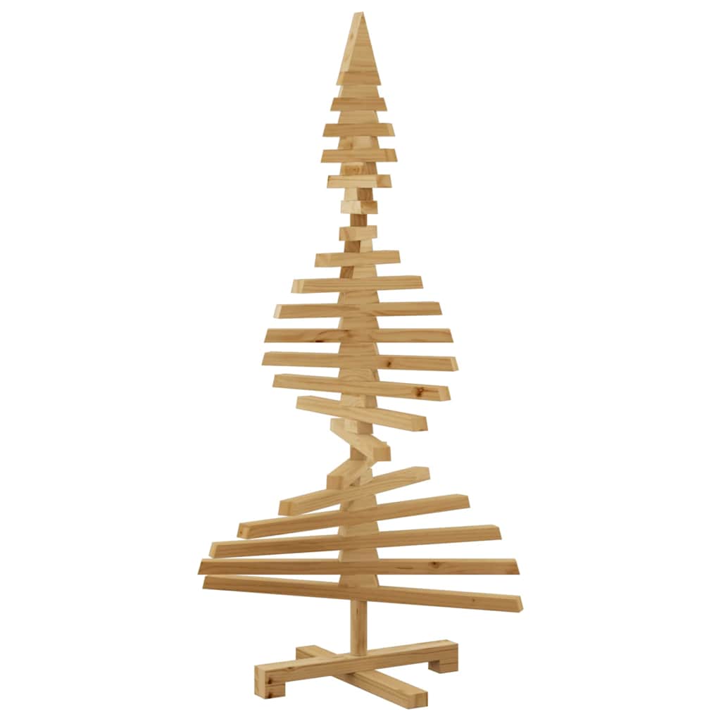 Wooden Christmas Tree with Stand Brown 120 cm Solid pine wood