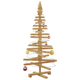 Wooden Christmas Tree with Stand Brown 120 cm Solid pine wood - Side View