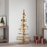 Wooden Christmas Tree with Stand Brown 150 cm Solid pine wood