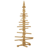 Wooden Christmas Tree with Stand Brown 150 cm Solid pine wood