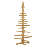 Wooden Christmas Tree with Stand Brown 150 cm Solid pine wood - Front View