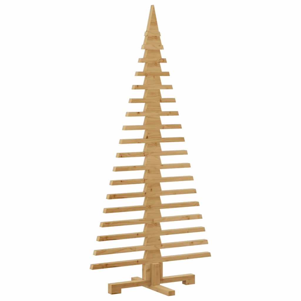 Wooden Christmas Tree with Stand Brown 150 cm Solid pine wood