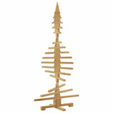 Wooden Christmas Tree with Stand Brown 150 cm Solid pine wood - Rear View