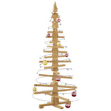 Wooden Christmas Tree with Stand Brown 150 cm Solid pine wood - Side View