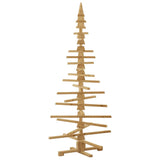 Wooden Christmas Tree with Stand Brown 180 cm Solid pine wood - Front View