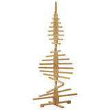 Wooden Christmas Tree with Stand Brown 180 cm Solid pine wood - Rear View