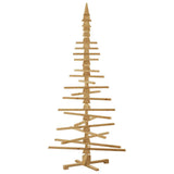 Wooden Christmas Tree with Stand Brown 210 cm Solid pine wood