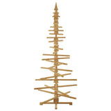 Wooden Christmas Tree with Stand Brown 210 cm Solid pine wood - Close-Up Angle