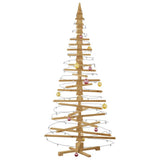 Wooden Christmas Tree with Stand Brown 210 cm Solid pine wood