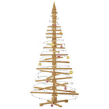 Wooden Christmas Tree with Stand Brown 210 cm Solid pine wood - Side View