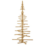 Wooden Christmas Tree with Stand Brown 210 cm Solid pine wood