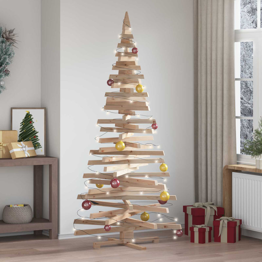 Wooden Christmas Tree KOTKA 210 cm Solid pine wood Natural