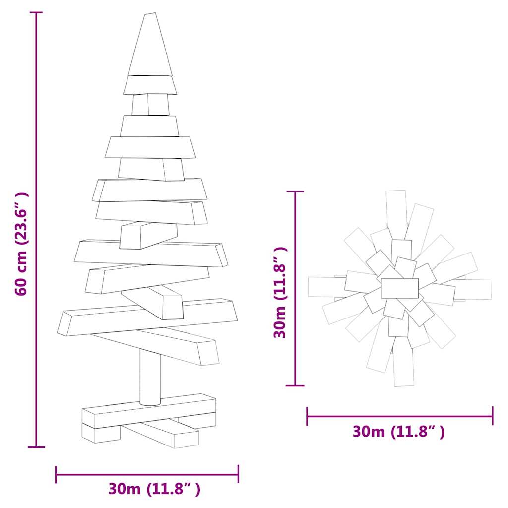 Christmas Trees with Stand Brown 60 cm Solid pine wood