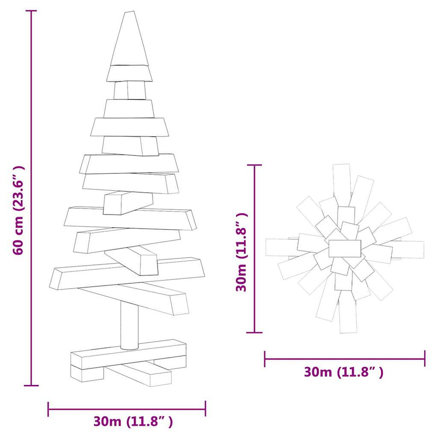 Christmas Trees with Stand Brown 60 cm Solid pine wood