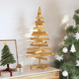 Christmas Trees with Stand Brown 90 cm Solid pine wood - Side View