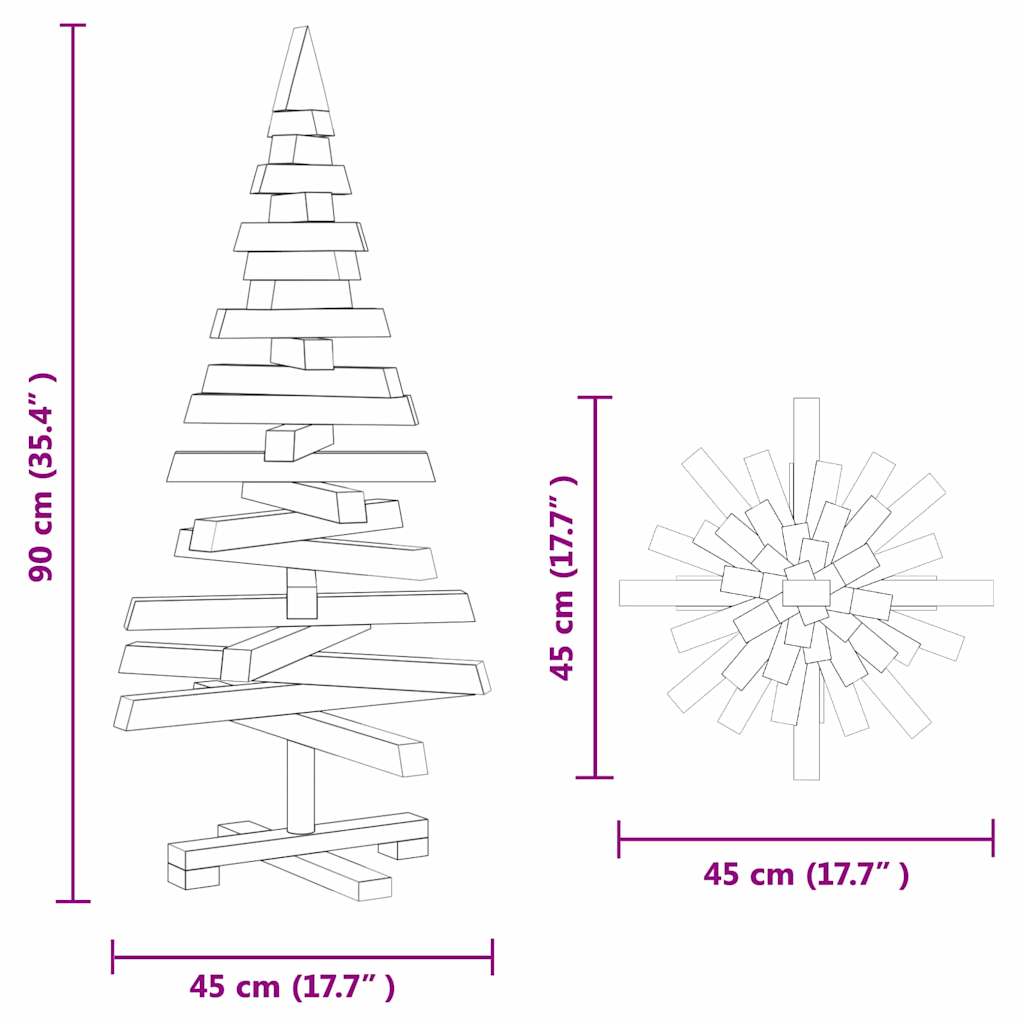 Christmas Trees with Stand Brown 90 cm Solid pine wood