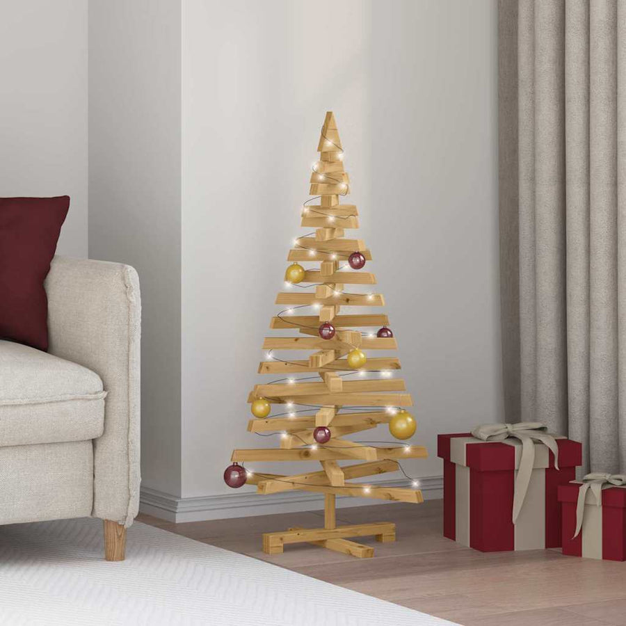 Wooden Christmas Tree KOTKA 120 cm Solid pine wood Brown
